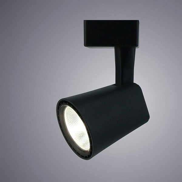 Трековый светильник Arte Lamp Amico A1820PL-1BK, арматура черная, плафон металл черный, 12х10 см