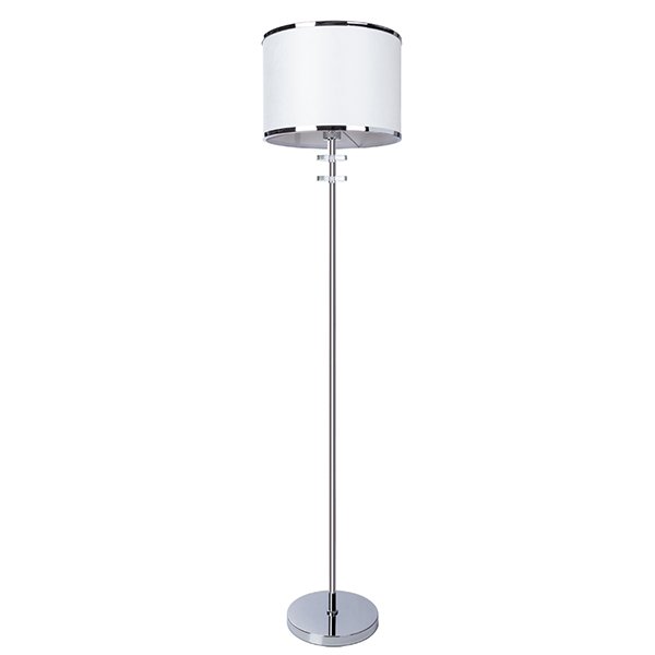 Торшер Arte Lamp Furore A3990PN-1CC, арматура хром, плафон ткань белая, 35х35 см