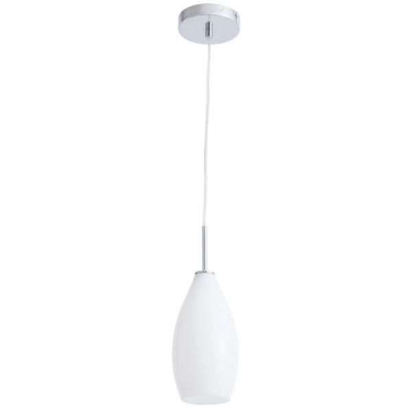 Подвесной светильник Arte Lamp Bicchiere A4282SP-1CC, арматура хром, плафон стекло белое, 12х12 см