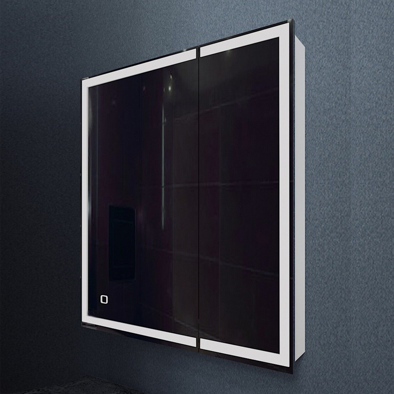 Шкаф-зеркало Mixline Минио 70x80, левый, с подсветкой, цвет белый - фото 1