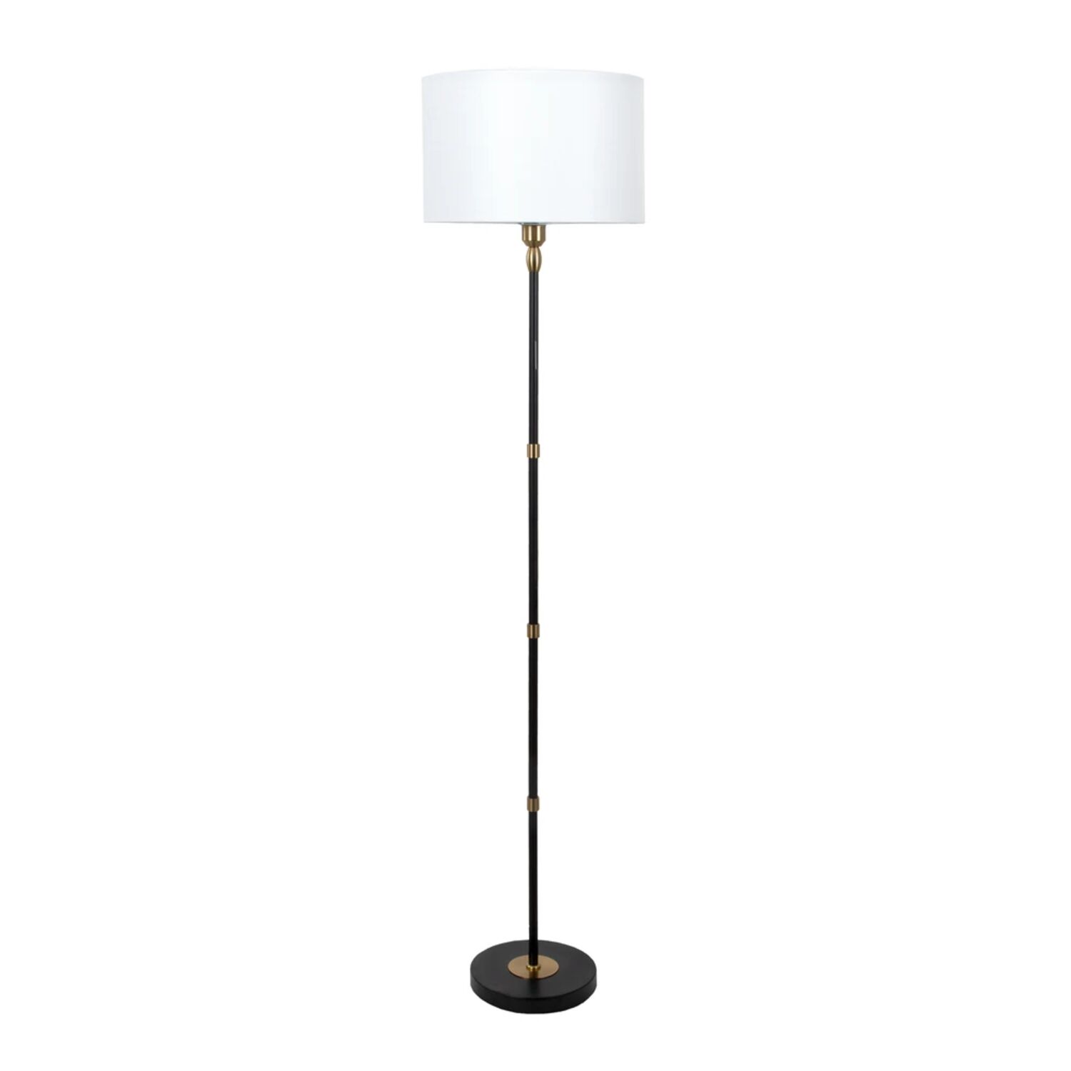 Торшер Arte Lamp Jamie A4090PN-1BK, арматура черный, плафон ткань белая