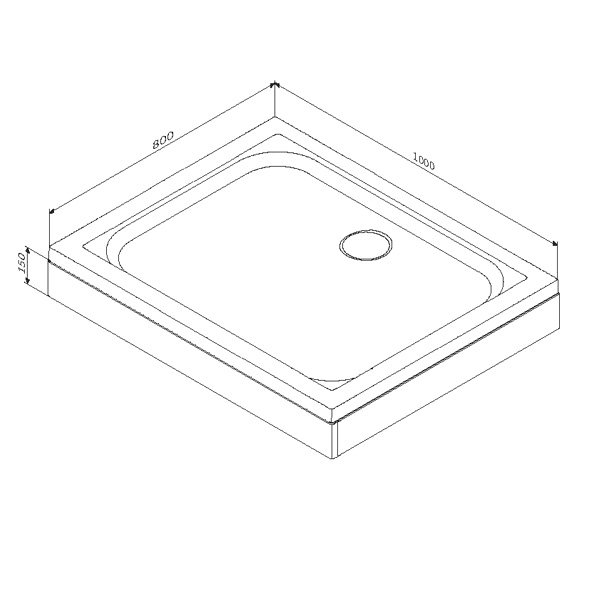 Поддон для душа AM.PM Gem 100x80, акриловый, цвет белый - фото 1