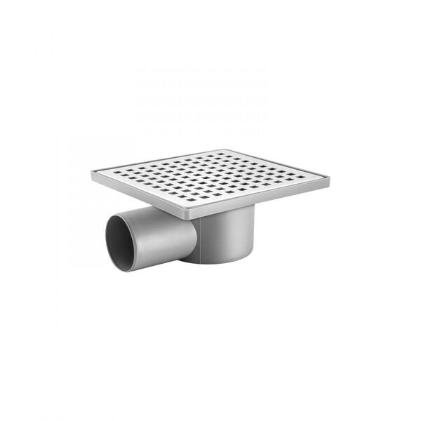 Душевой трап Berges Trend 091002, боковой выпуск, цвет хром глянец, 15x15 см