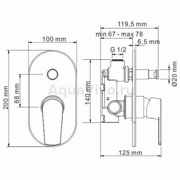 Смеситель WasserKRAFT Dill 6161 для ванны и душа, цвет хром - фото 1