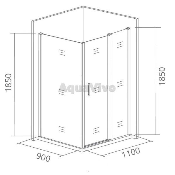 Душевой уголок Good Door Jazze WTW+SP-B-BR 110x90, стекло тонированное, профиль бронза - фото 1