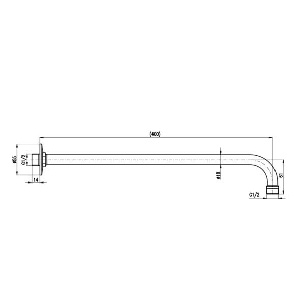 Кронштейн для душа Rav Slezak MD0150CMAT, настенный, цвет черный матовый