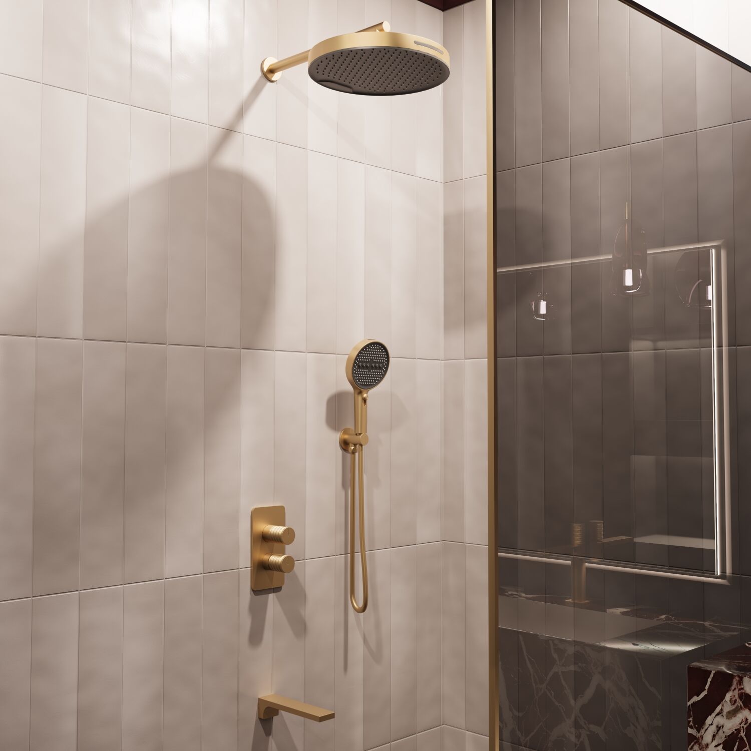 Душевой комплект Vincea Domus VSFW-5DM1BG, встраиваемый, цвет брашированное золото - фото 1