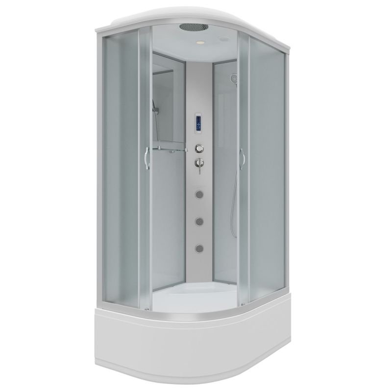 Душевая кабина Niagara Classic NG-3320-14 R 120х80, правая, стекло матовое, профиль серебро, с крышей, с гидромассажем, с пультом управления - фото 1