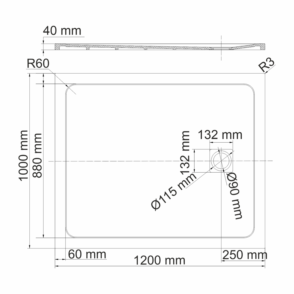 Поддон для душа WasserKRAFT Rhin 44T10 120x100, искусственный камень, цвет белый