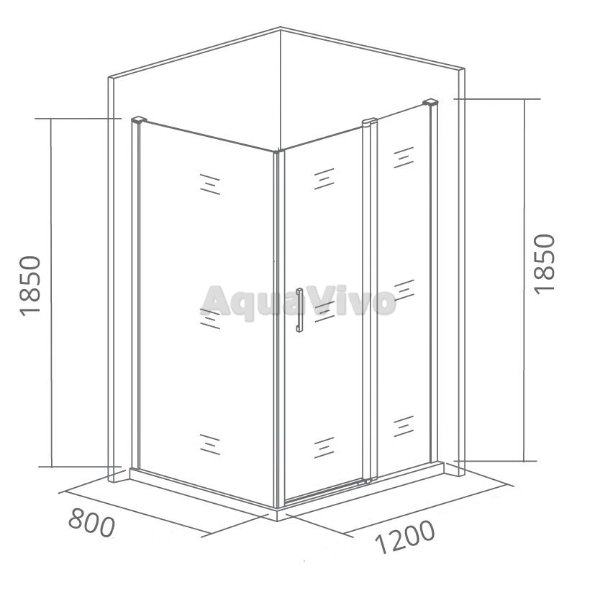 Душевой уголок Good Door Latte WTW+SP-G-WE 120x80, стекло грейп, профиль белый - фото 1