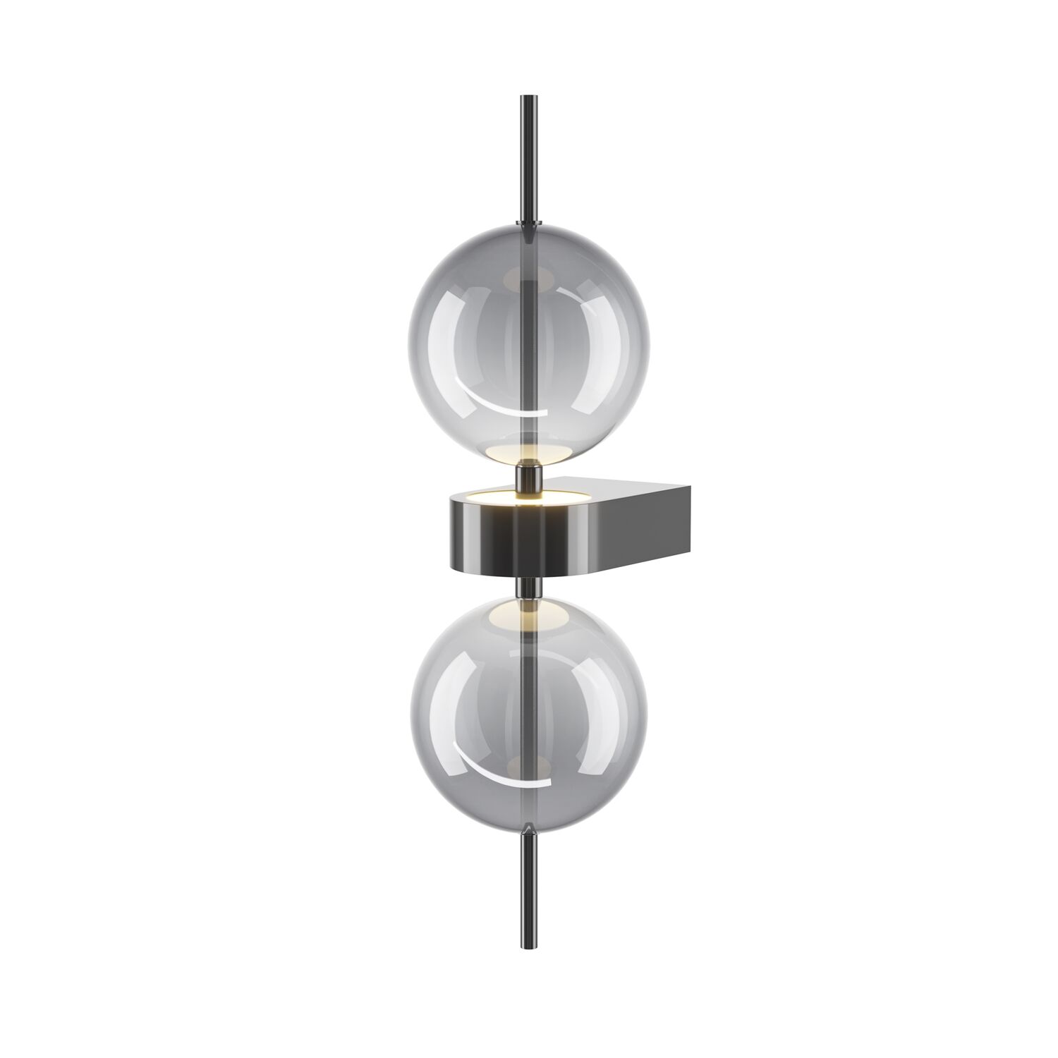 Бра Maytoni Double Moon MOD478WL-L8B3K, арматура черная, плафон стекло дымчатое