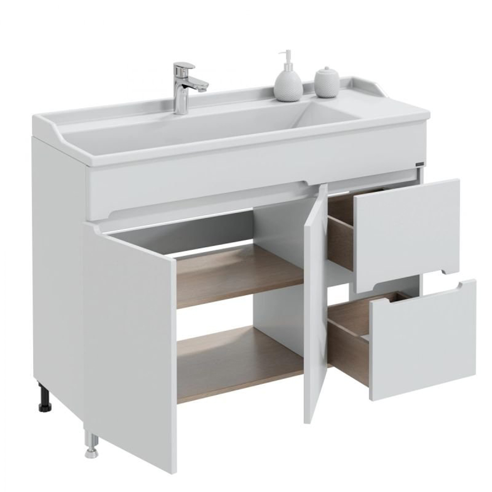 Тумба под раковину Санта Лондон 120 напольная, цвет белый - фото 1