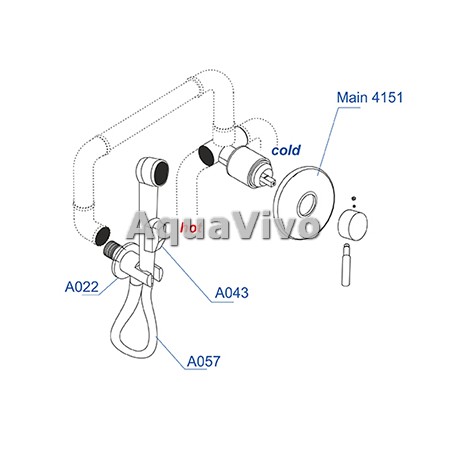 Гигиенический душ WasserKRAFT Main A04157 со встраиваемым смесителем - фото 1