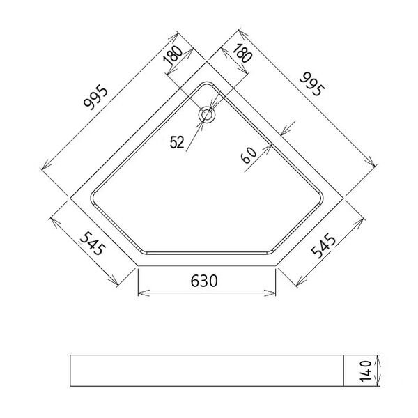 Поддон для душа Gemy ST11T 100x100, акриловый, цвет белый - фото 1