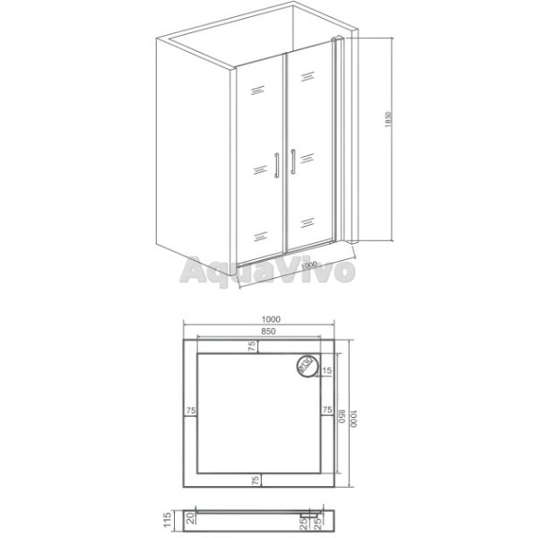 Душевая дверь Good Door Mokka SD-100-C-WE 100, стекло прозрачное, профиль белый, с магнитным профилем - фото 1