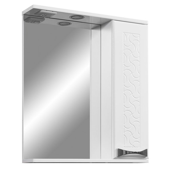 Шкаф-зеркало Stella Polar Ванда 50/С, правый, с подсветкой, цвет белый