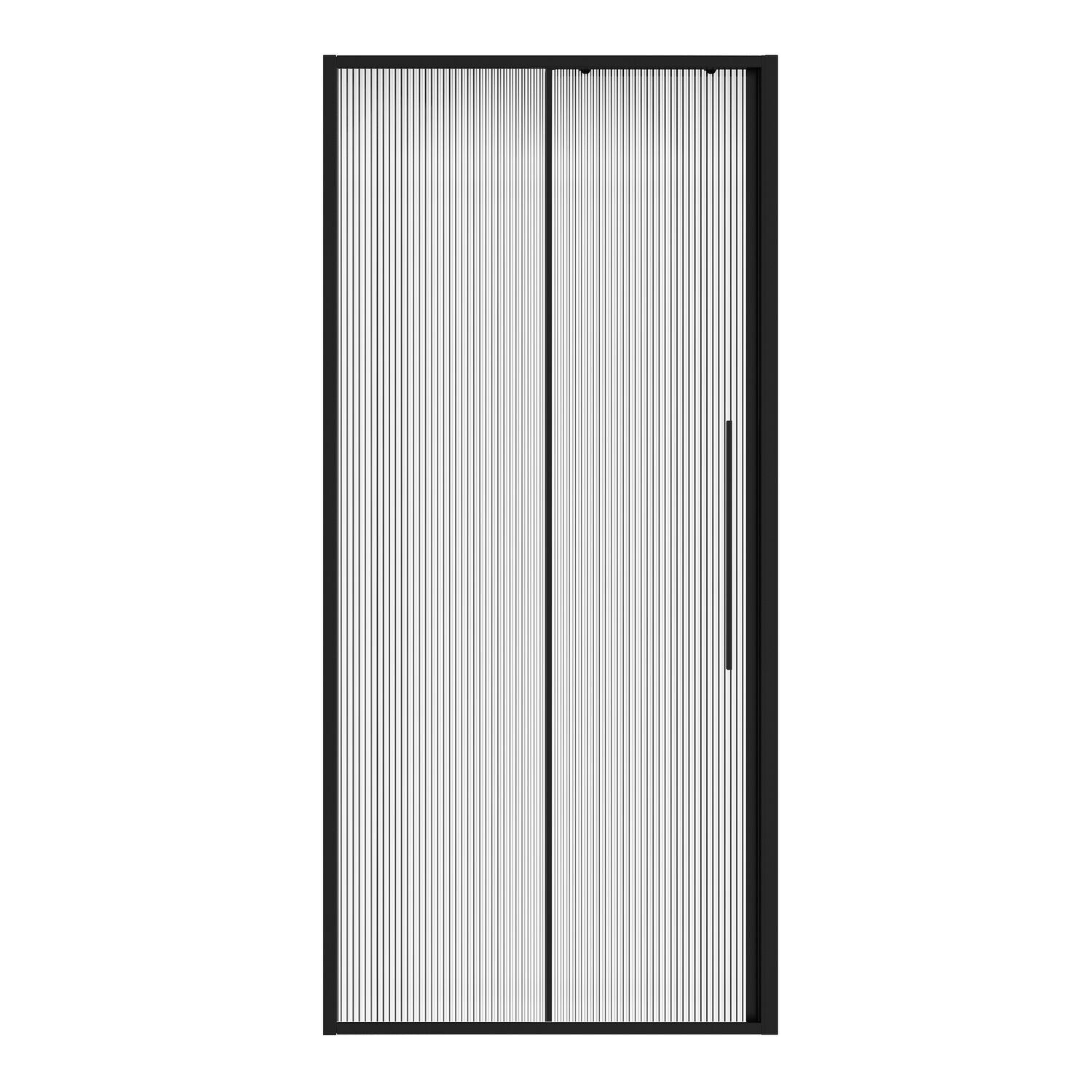 Душевая дверь Niagara Nova NG-84-L9FHB 90x195, левая, стекло рифленое, профиль черный матовый - фото 1