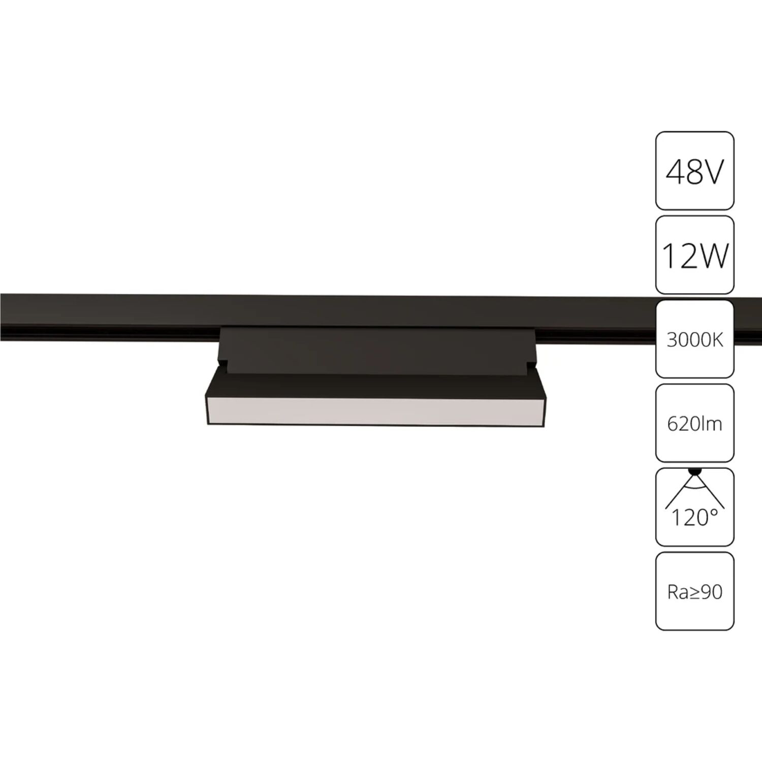 Магнитный трековый светильник Arte Lamp Linea A4679PL-1BK, арматура черный 