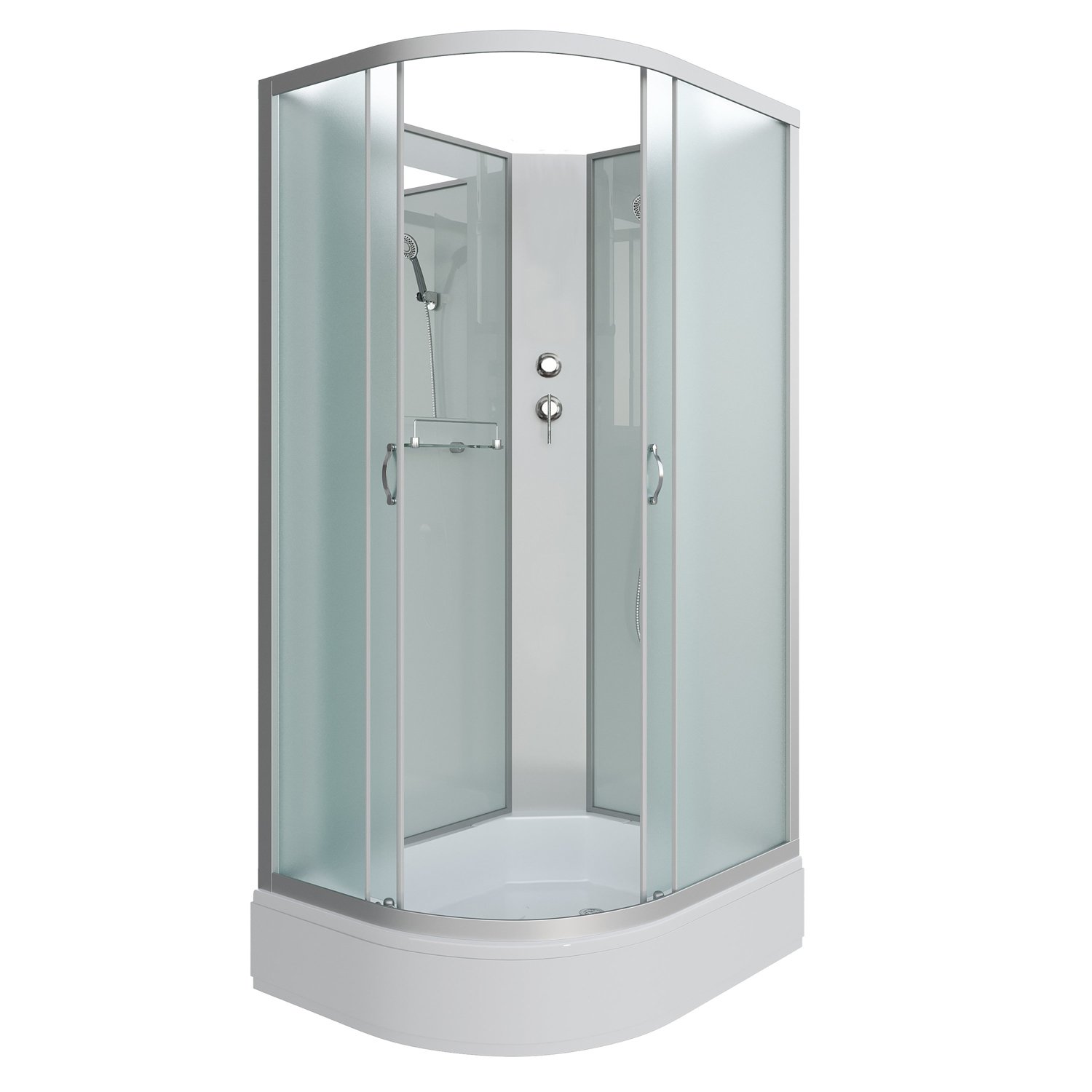Душевая кабина Niagara Classic NG-33394-14RBK 130х90, правая, стекло матовое, профиль серебро, без крыши - фото 1
