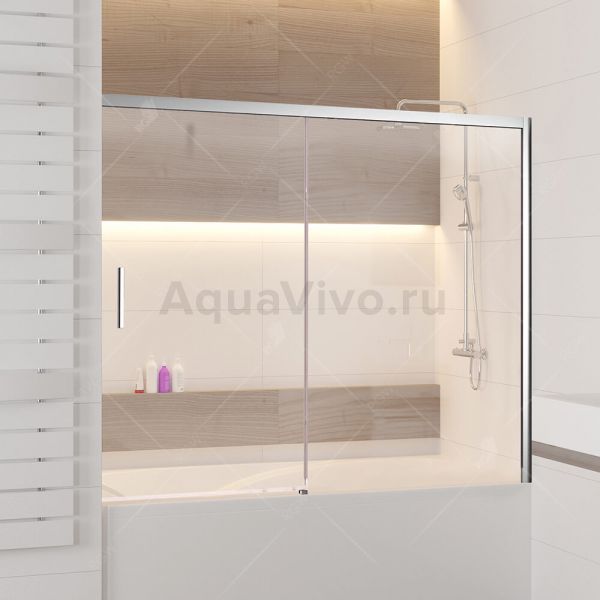 Шторка на ванну RGW Screens SC-45 180, с доводчиком, стекло прозрачное, профиль хром