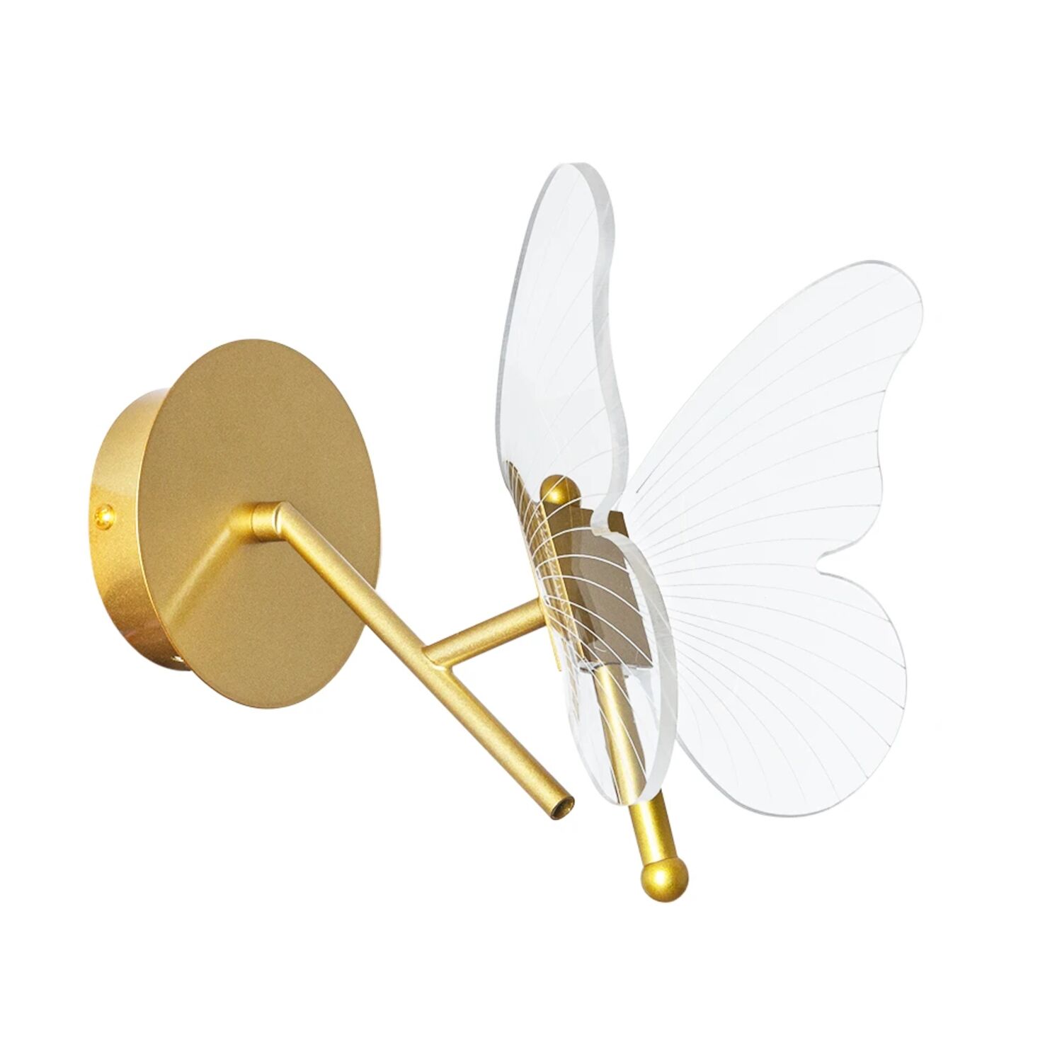 Настенный светильник Arte Lamp Darcy A2187AP-1GO, арматура золото, плафон акрил прозрачный