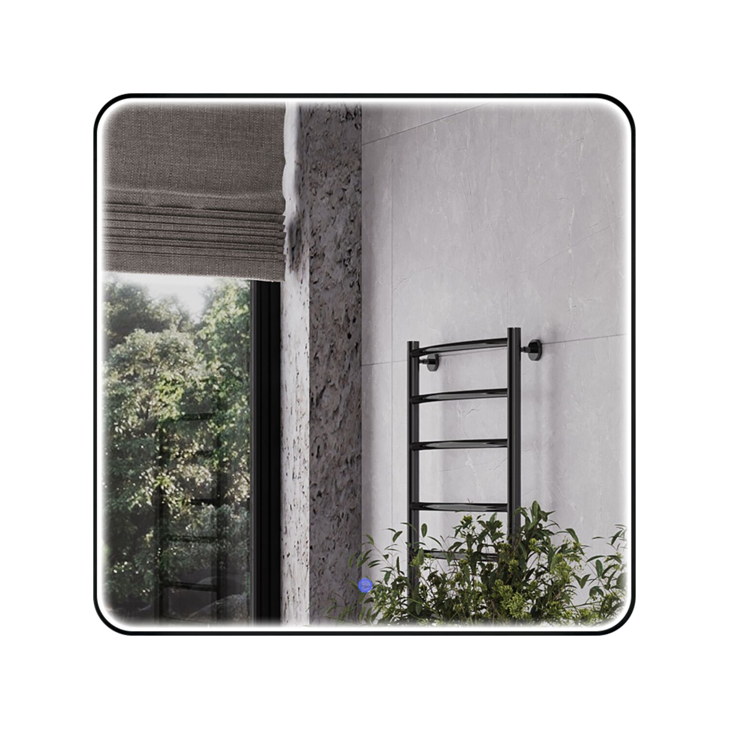 Зеркало Comforty Сириус 80, с подсветкой, цвет черный