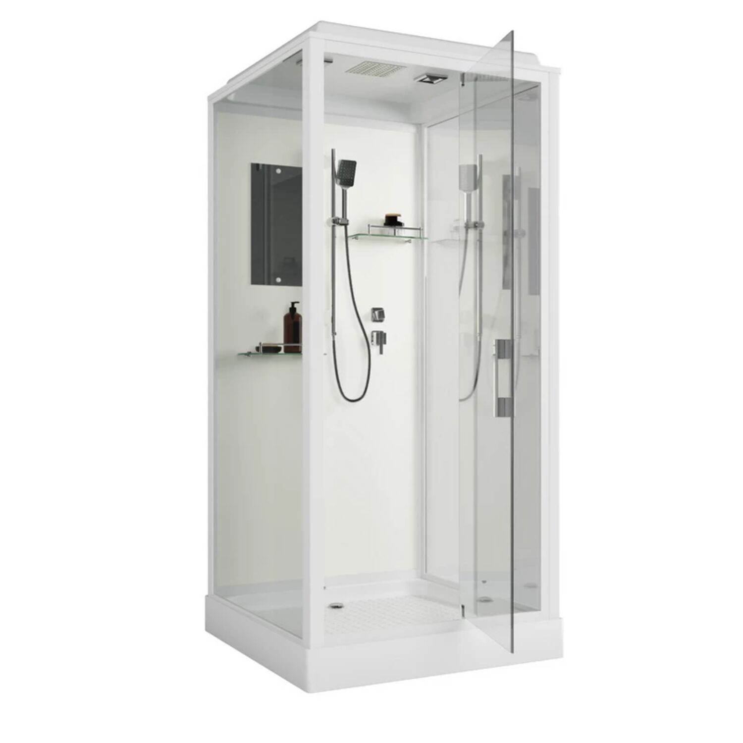 Душевая кабина Niagara Standart ST100/15Q 100х100, стекло прозрачное, профиль белый, с крышей