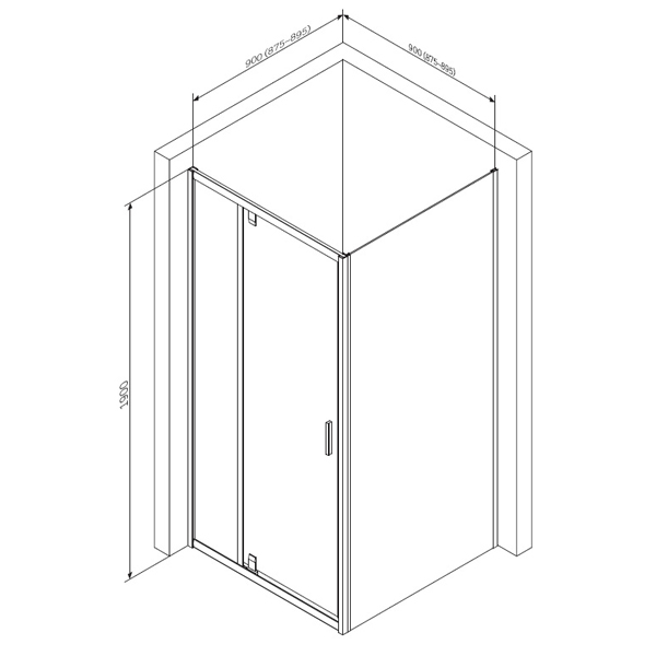 Душевой уголок AM.PM Gem 90x90, стекло прозрачное, профиль матовое серебро