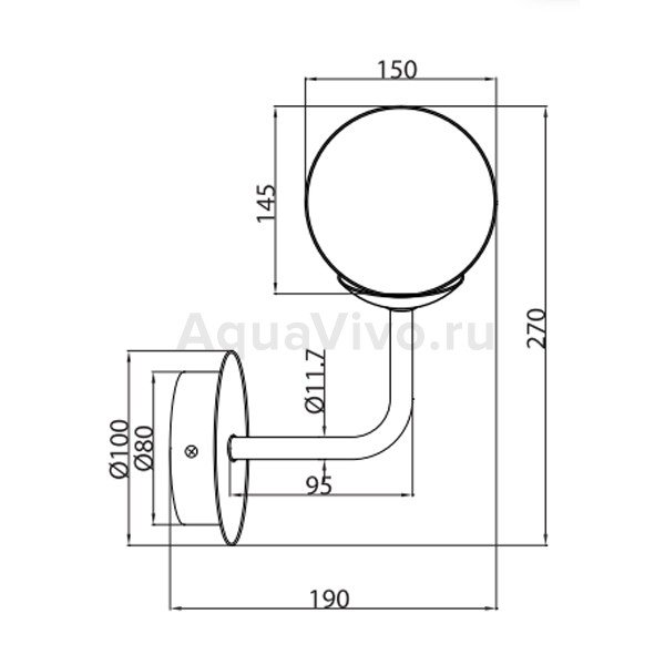 Бра Maytoni Erich MOD221-WL-01-N, арматура никель, плафон стекло белое, 15х27 см