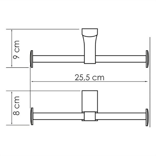 Держатель туалетной бумаги WasserKRAFT Leine K-5096D, двойной, цвет хром