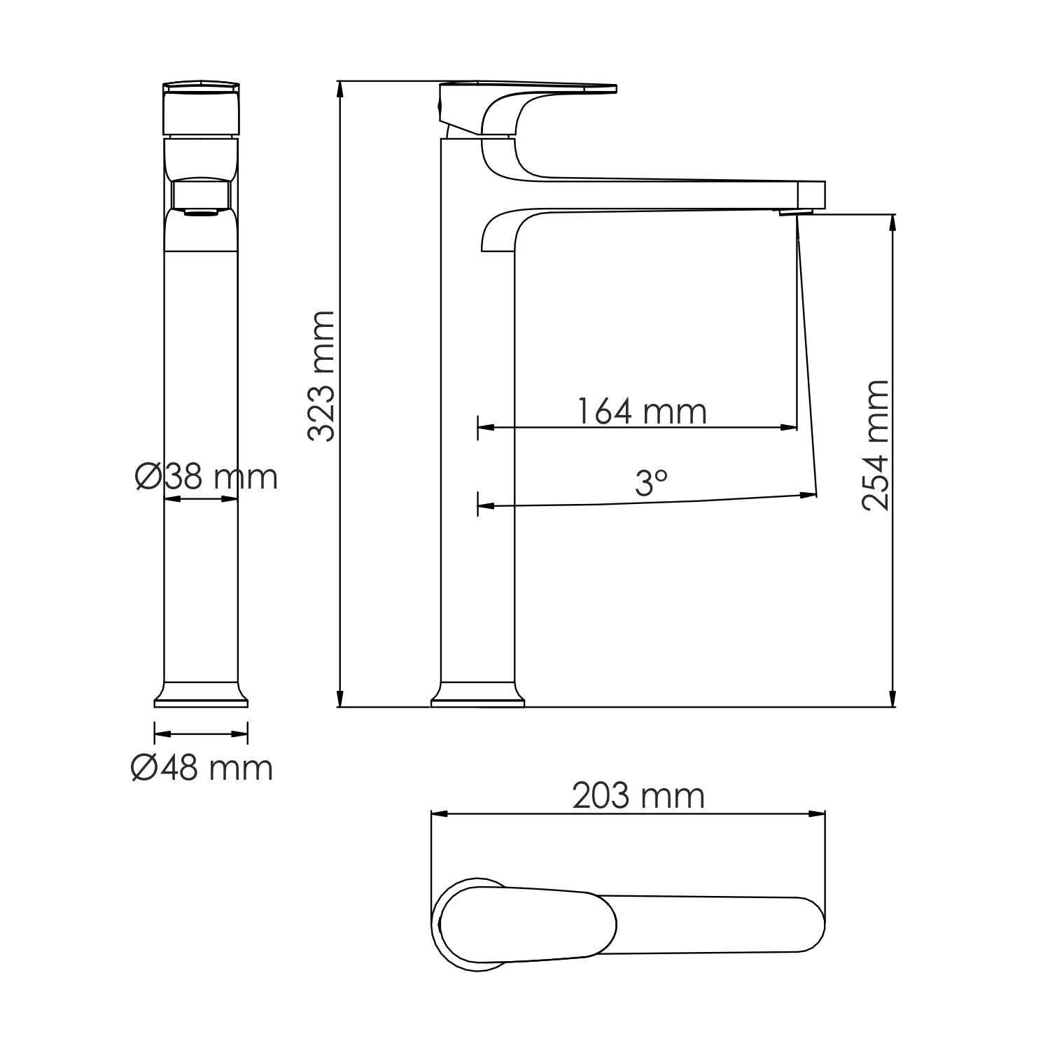 Смеситель WasserKRAFT Weida 3103H для раковины, цвет хром - фото 1