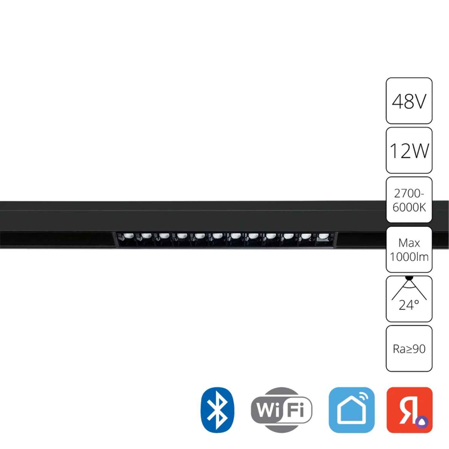 Магнитный трековый светильник Arte Lamp Linea A4694PL-1BK, арматура черная   