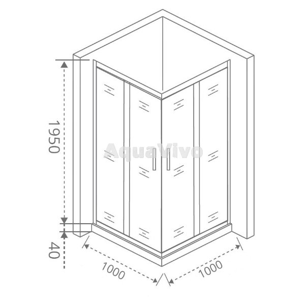 Душевой уголок Good Door Antares CR-100-W-CH 100х100, рисунок волна, профиль хром - фото 1