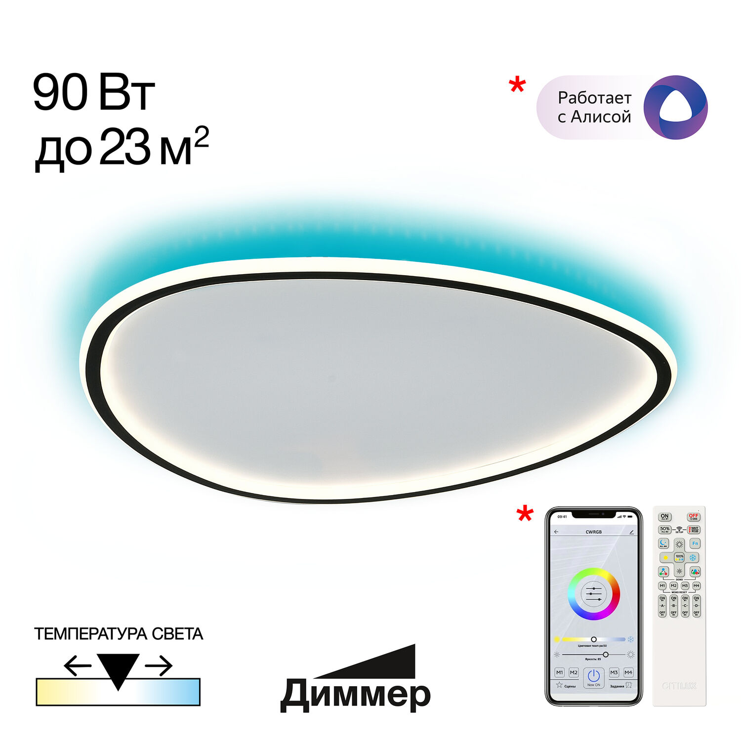 Потолочная люстра Citilux Trio CL215B261E, арматура черная