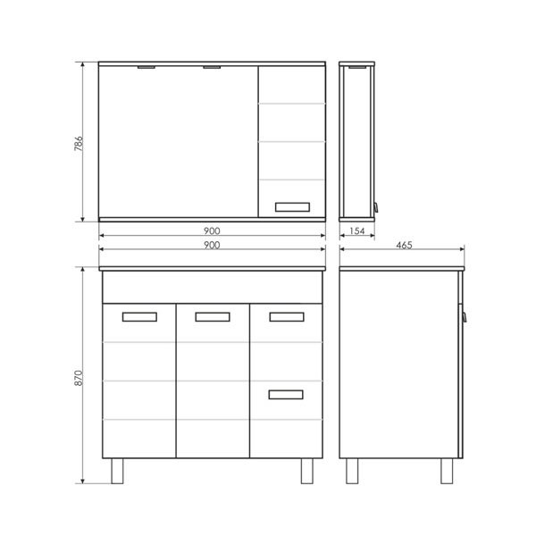 Мебель для ванной Comforty Модена М-90, цвет белый матовый