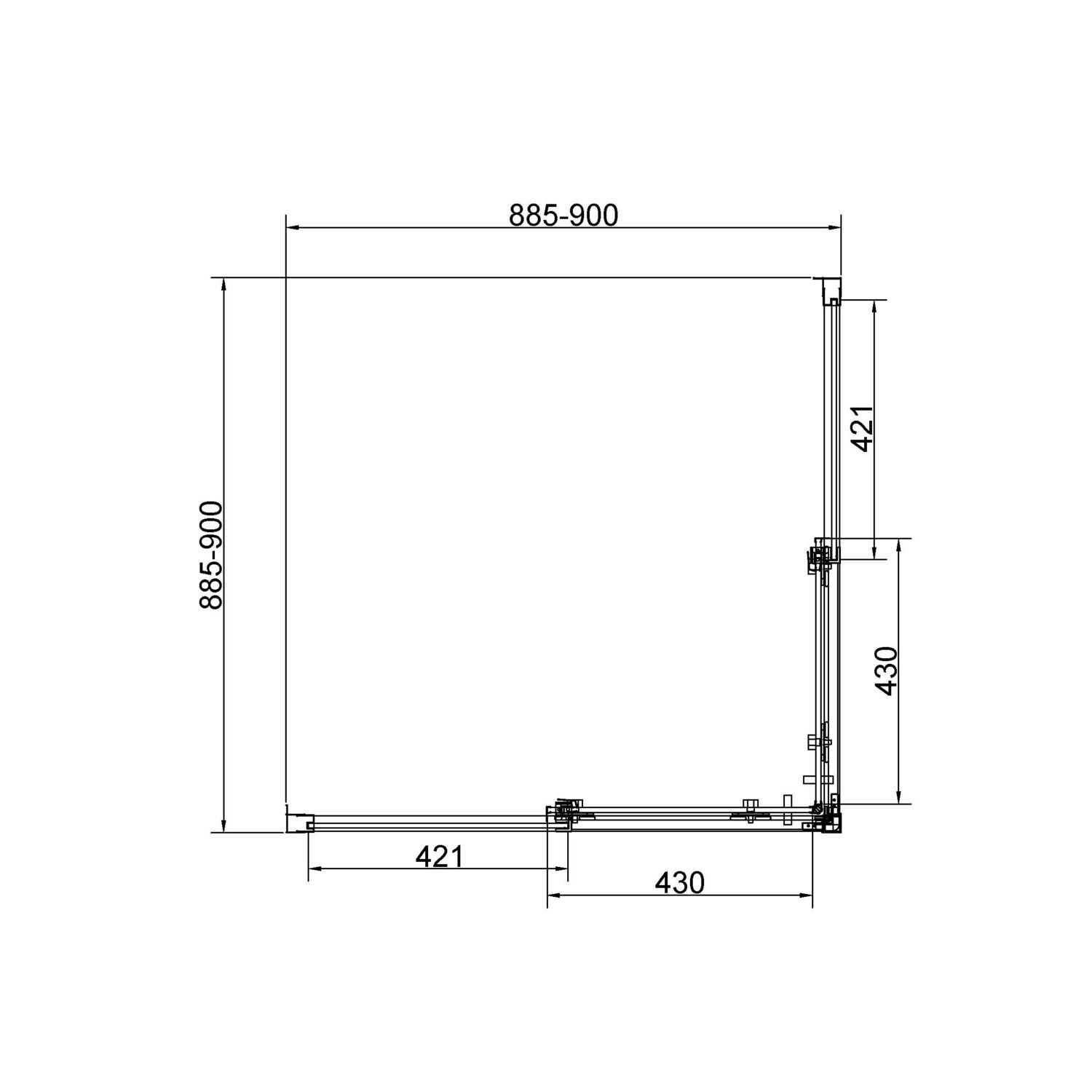 Душевой уголок Vincea Slim VSS-4SL 90x90, стекло прозрачное, профиль черный - фото 1