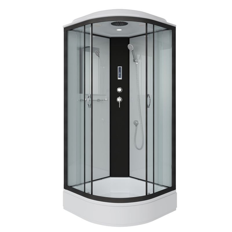 Душевая кабина Niagara Classic NG-6702-14P 100x100, стекло прозрачное, профиль черный, с крышей, с пультом управления - фото 1