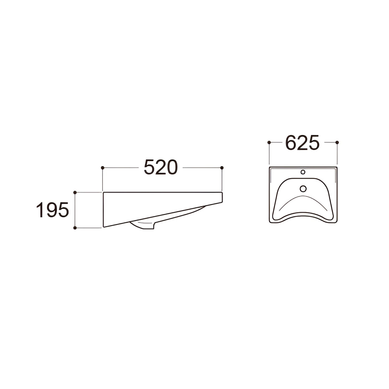 Раковина Акватек AQ2211-00 для людей с ограниченными возможностями, 63x52 см, цвет белый - фото 1