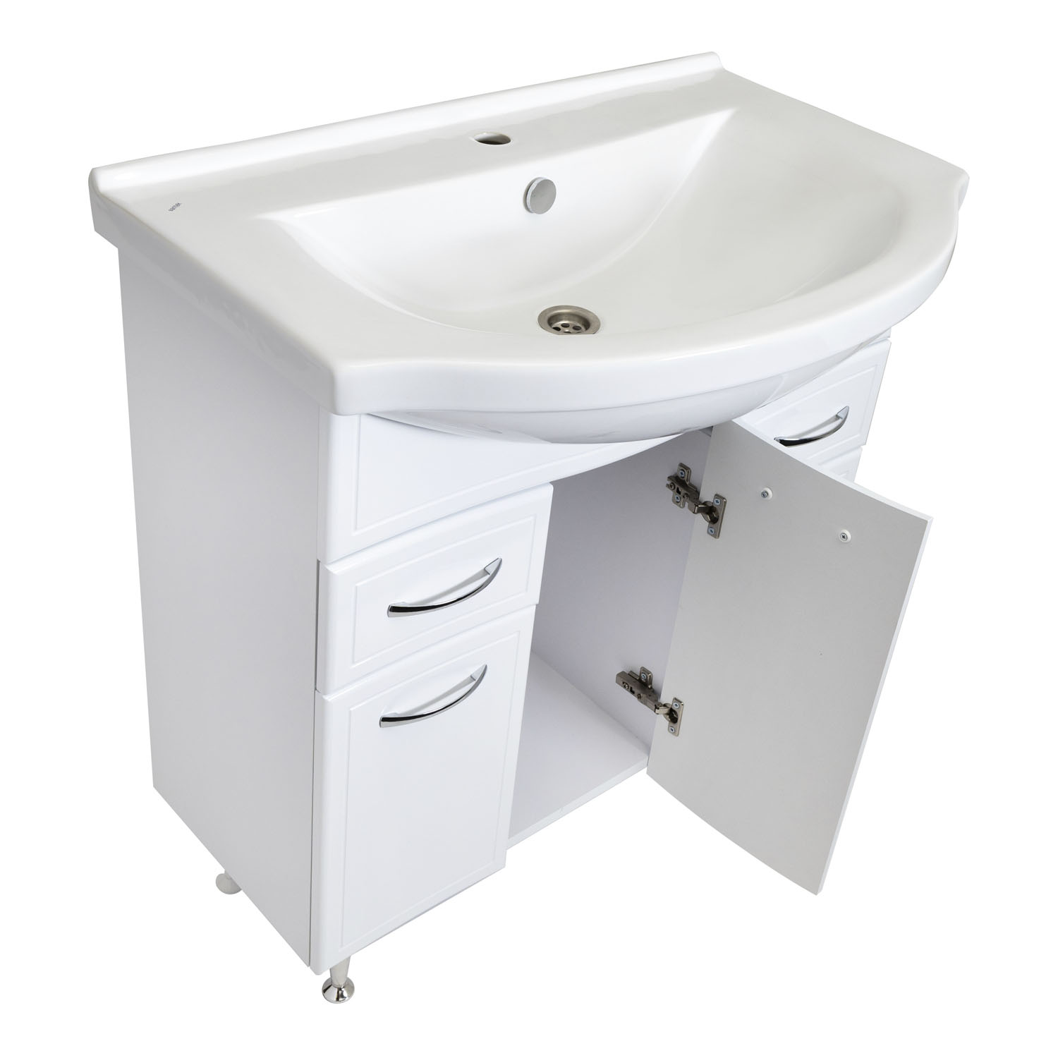 Мебель для ванной Stella Polar Концепт 80, 2 ящика, напольная, цвет белый - фото 1