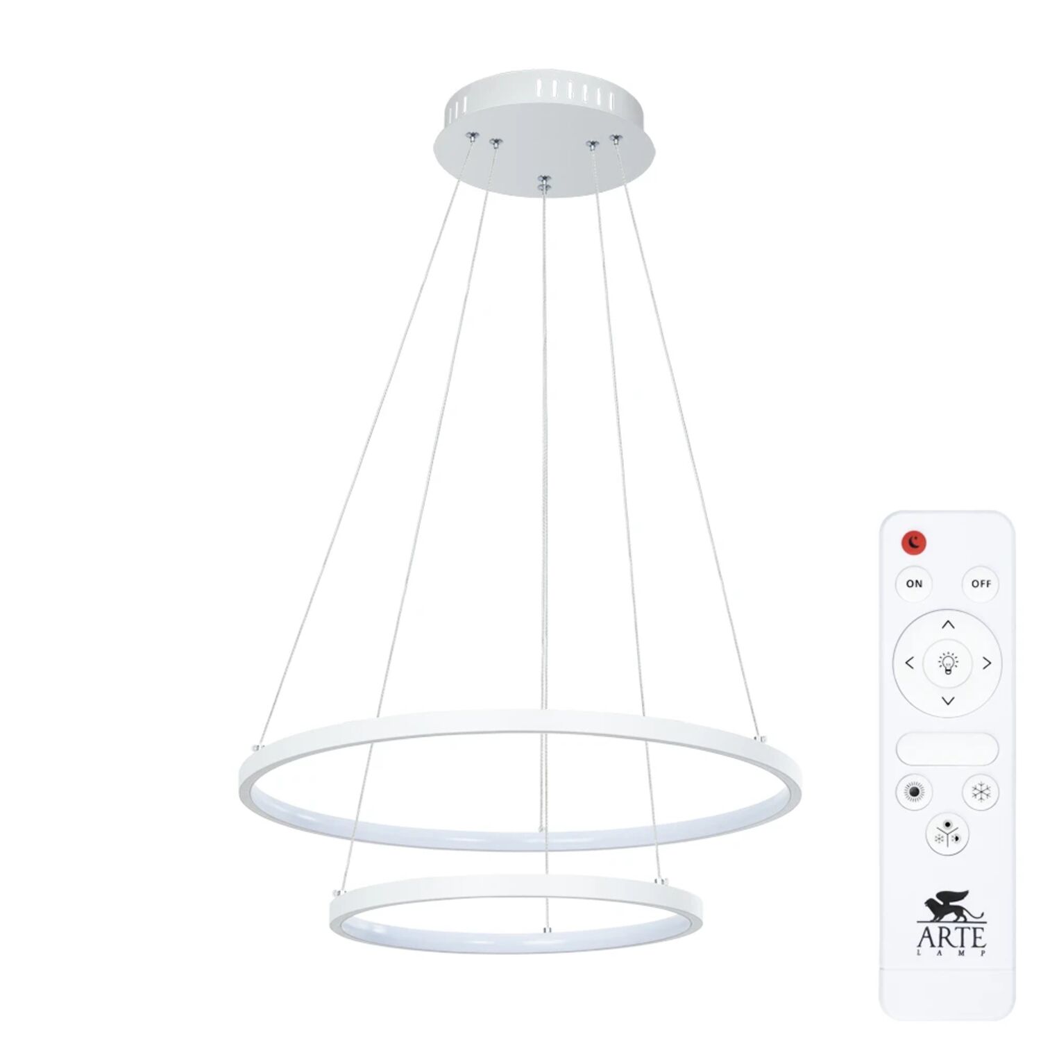 Подвесная люстра Arte Lamp Frodo A2197SP-2WH, арматура белая, плафон акрил белый