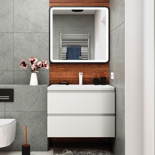 Мебель для ванной Art & Max Bianchi 75 подвесная, цвет белый глянец - фото 1