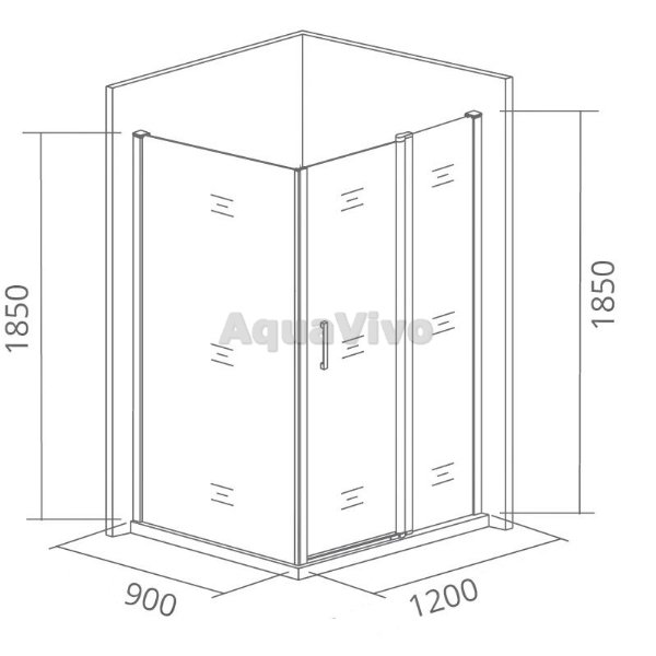 Душевой уголок Good Door Infinity WTW+SP-G-CH 120x90, стекло грейп, профиль хром - фото 1