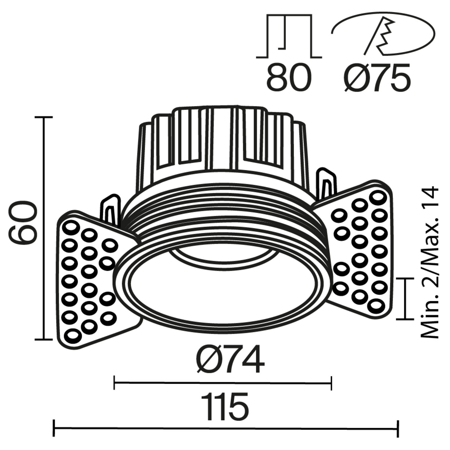 Встраиваемый светильник Maytoni Round DL058-12W3K-TRS-W, арматура белая    - фото 1