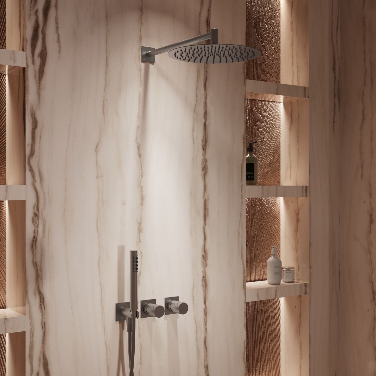 Душевой комплект Vincea Alto VSFW-6AL1GM, встраиваемый, цвет вороненая сталь - фото 1