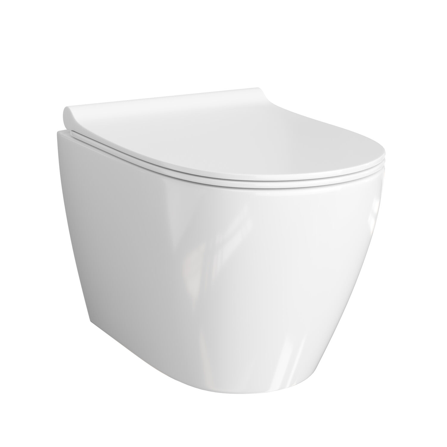 Унитаз WasserKRAFT Mindel H002.E034 подвесной, безободковый, с сиденьем микролифт, цвет белый глянец