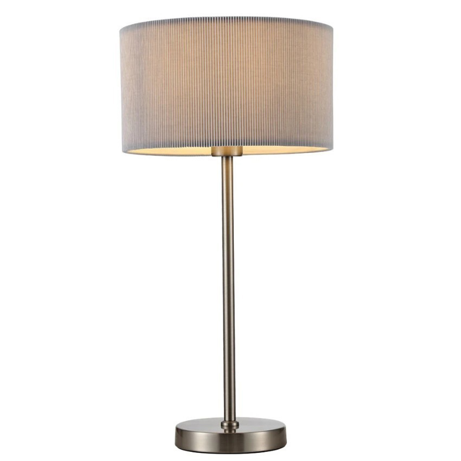Декоративная настольная лампа Arte Lamp Mallorca A1021LT-1SS, арматура матовое серебро, плафон ткань серая