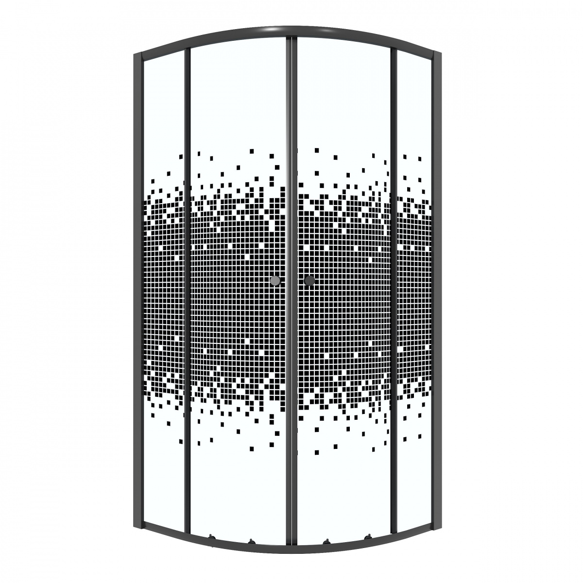 Душевой уголок Niagara Eco NG-1007-14 Black 90х90, стекло мозаика, профиль черный матовый - фото 1