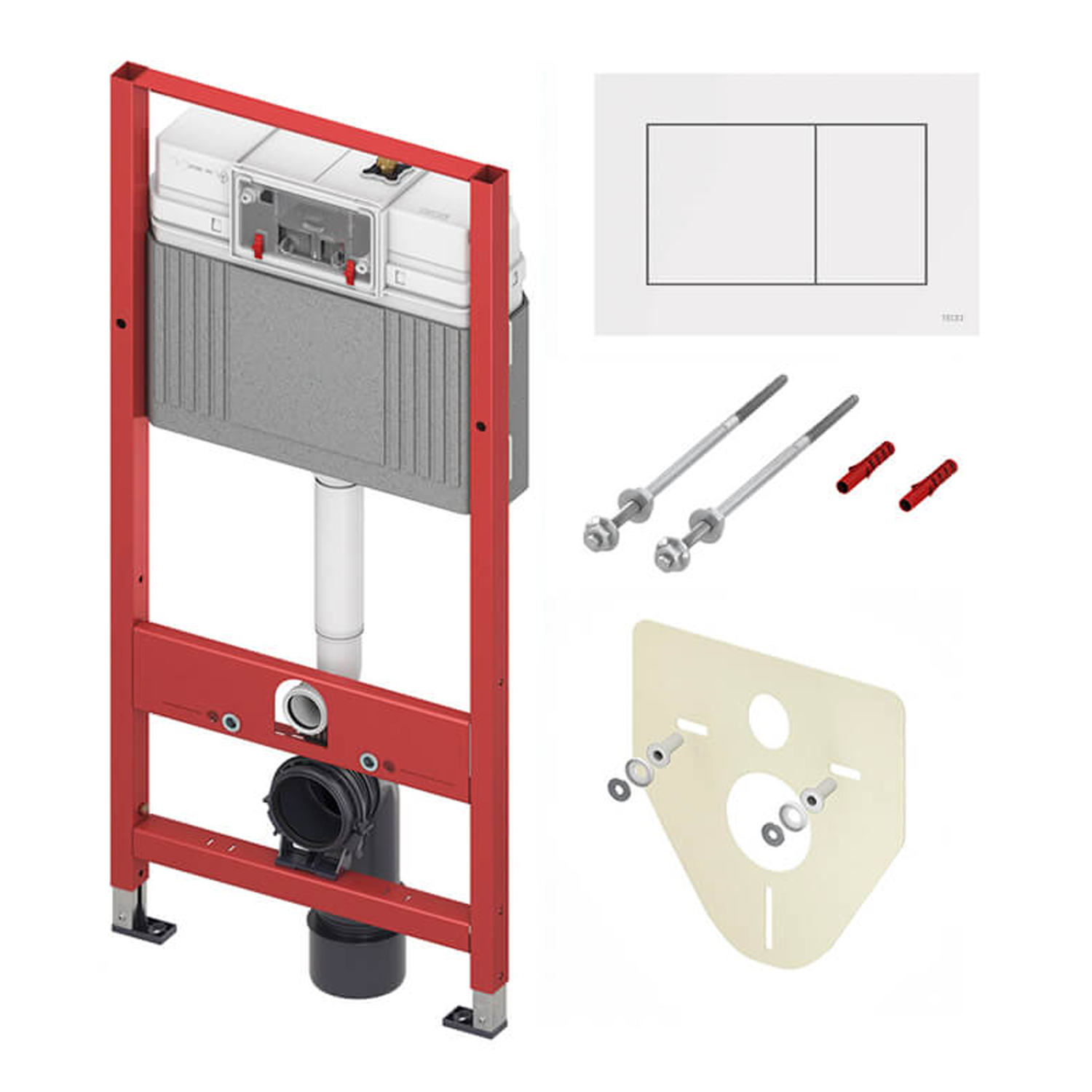Комплект: Инсталляция TECE Base 2.0 9400413+Кнопка TECEnow белая+Stella XL T JK5751037 белый унитаз, смыв торнадо