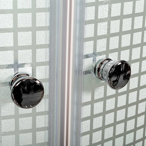 Душевая кабина Deto L 902 L N 120x80, стекло матовое с узором, профиль хром глянцевый, без крыши, левая - фото 1