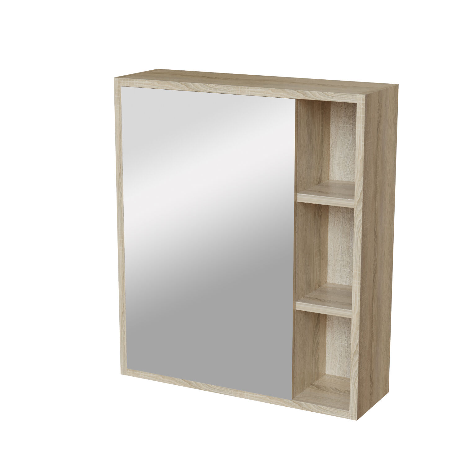 Шкаф-зеркало Mixline Милтон 60, цвет дуб сонома